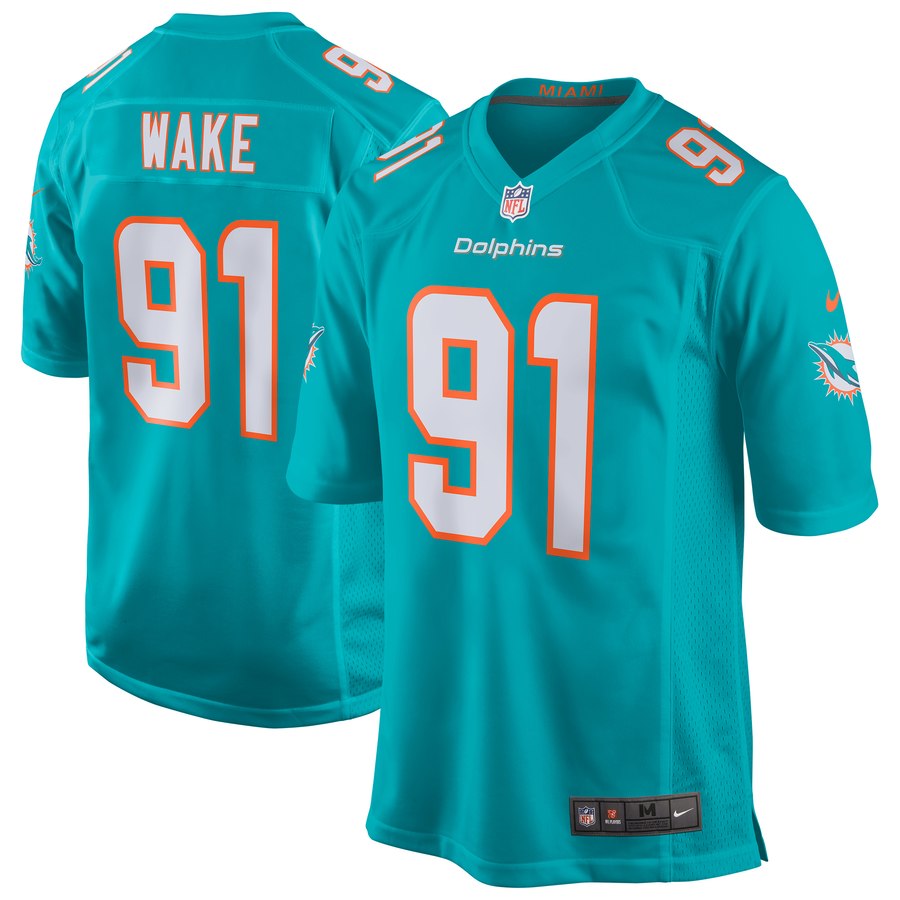 Men's Miami Dolphins Cameron Wake Nike Aqua New 2018 Game Jersey