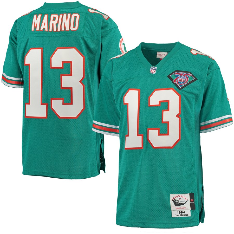 Men's Miami Dolphins Dan Marino Mitchell & Ness Aqua Authentic Throwback Jersey