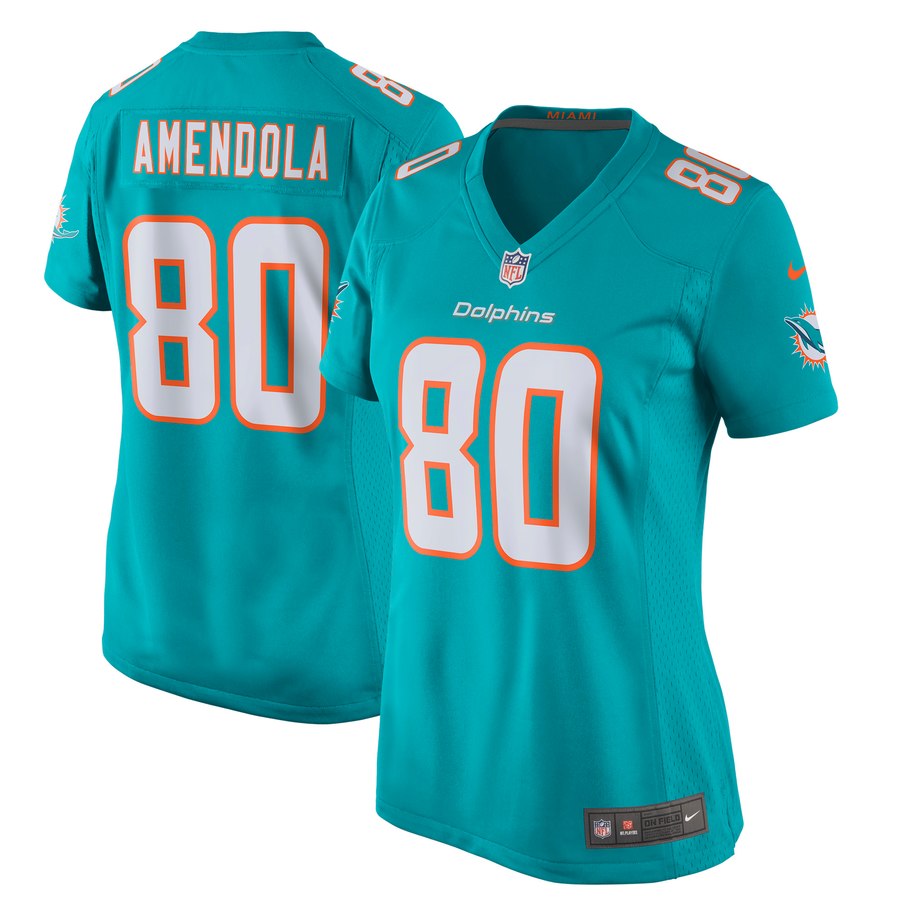 Women's Miami Dolphins Danny Amendola Nike Aqua New 2018 Game Jersey