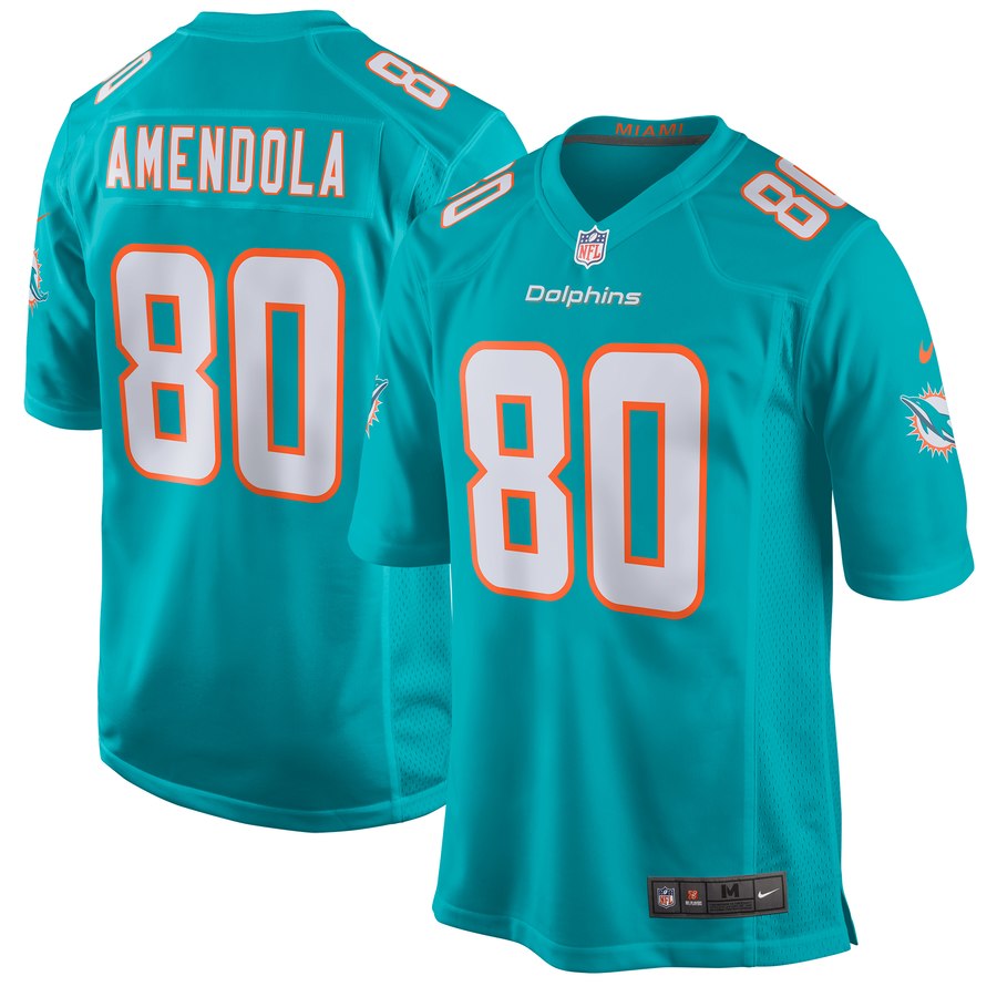 Men's Miami Dolphins Danny Amendola Nike Aqua New 2018 Game Jersey