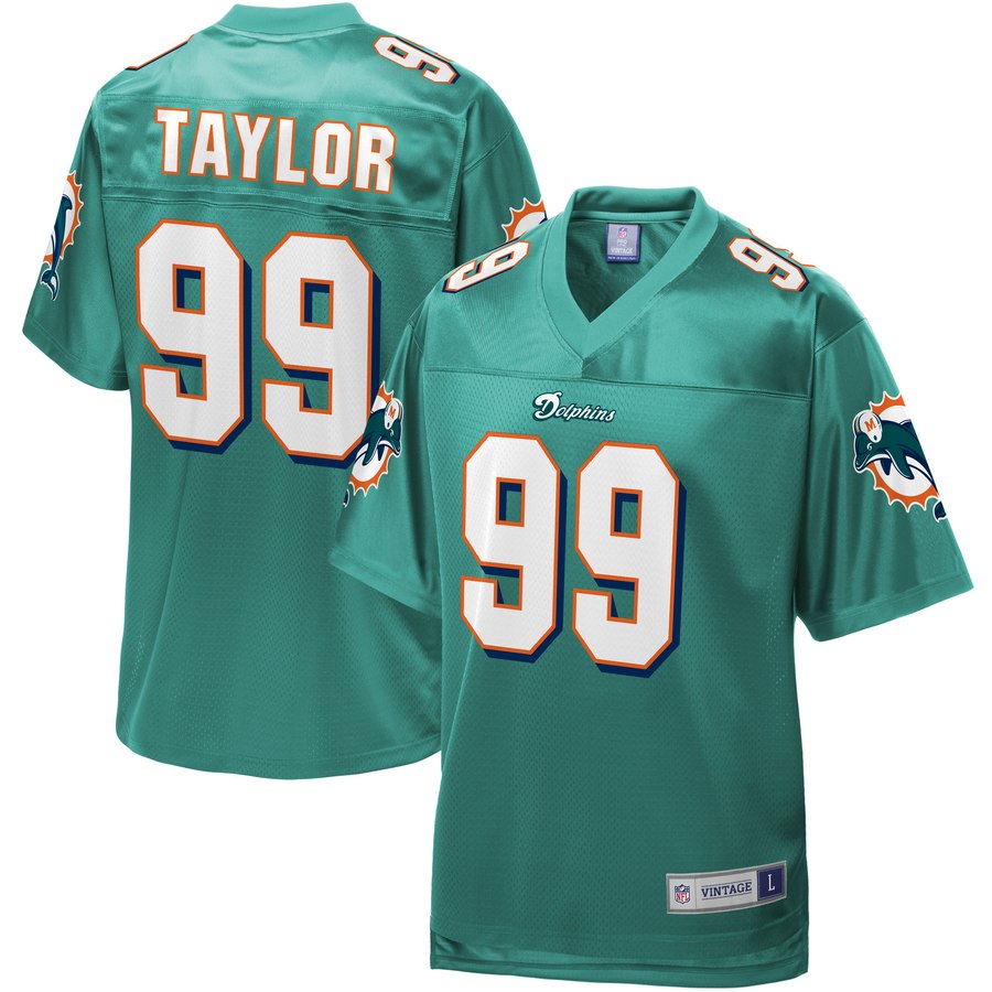 Men's Miami Dolphins Jason Taylor Nfl Pro Line Teal Retired Player Jersey