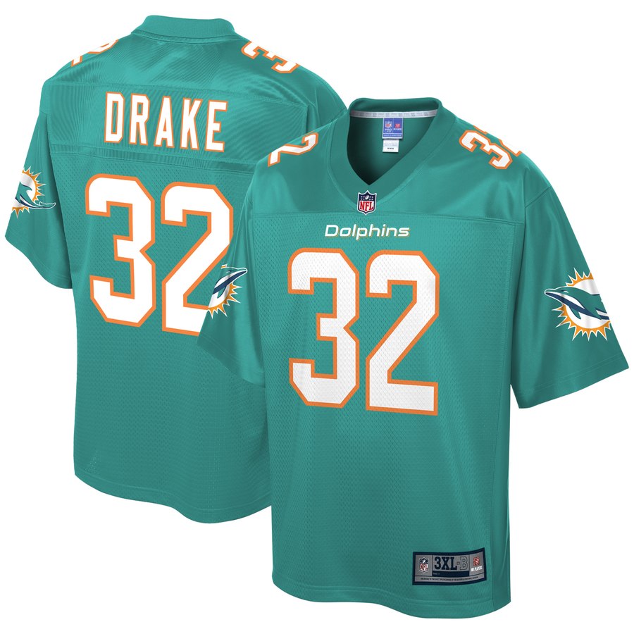 Men's Miami Dolphins Kenyan Drake Nfl Pro Line Aqua Big & Tall Team Player Jersey