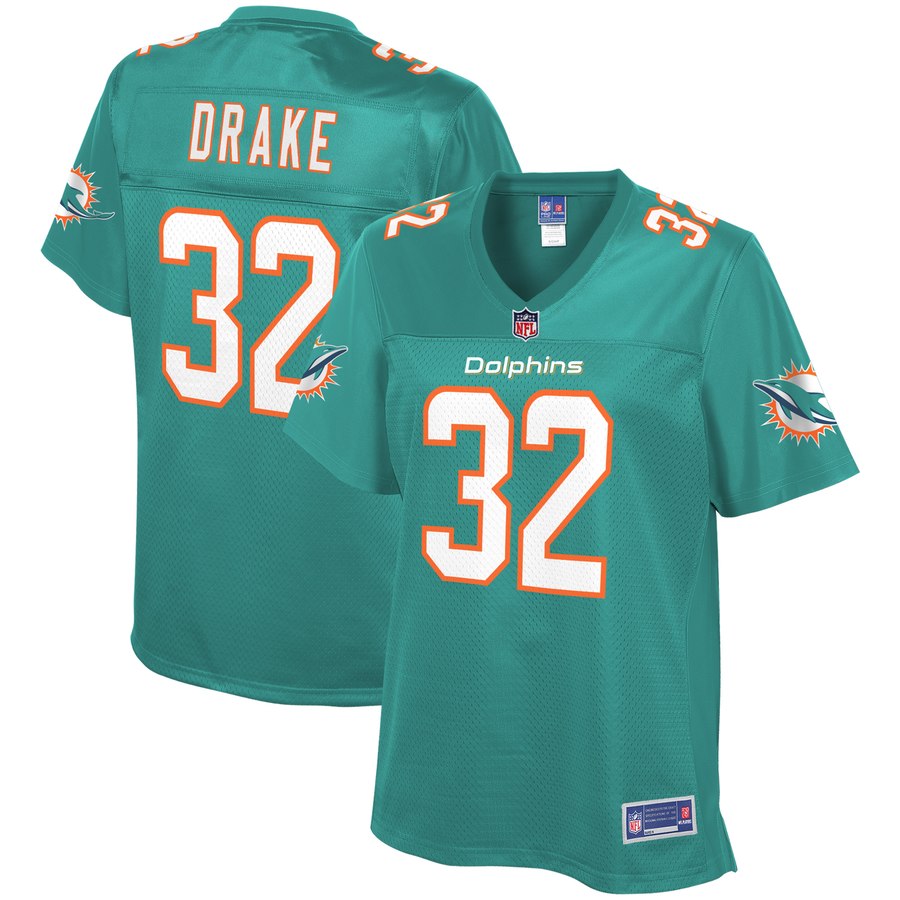 Women's Miami Dolphins Kenyan Drake Nfl Pro Line Aqua Team Player Jersey