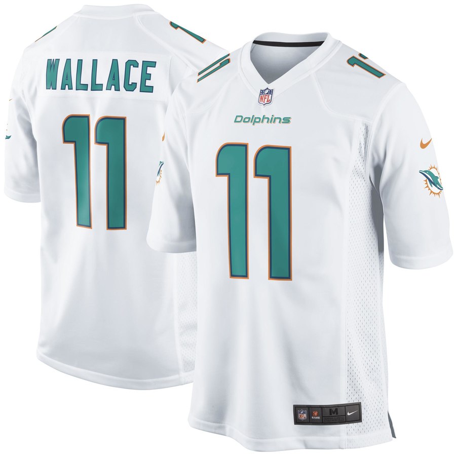 Men's Miami Dolphins Mike Wallace Nike White Game Jersey