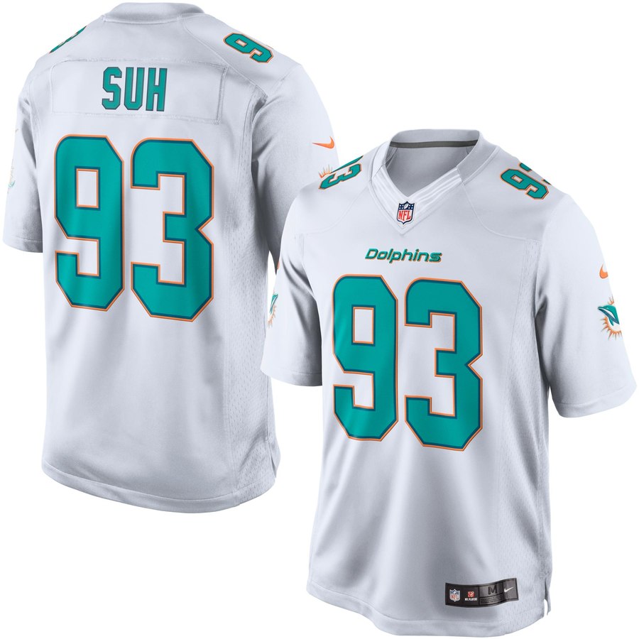 Men's Miami Dolphins Ndamukong Suh Nike White Limited Jersey