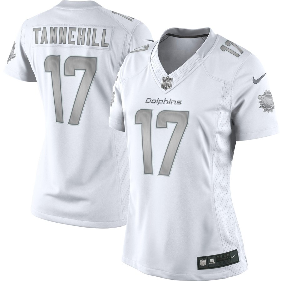 Women's Miami Dolphins Ryan Tannehill Nike White Platinum Jersey