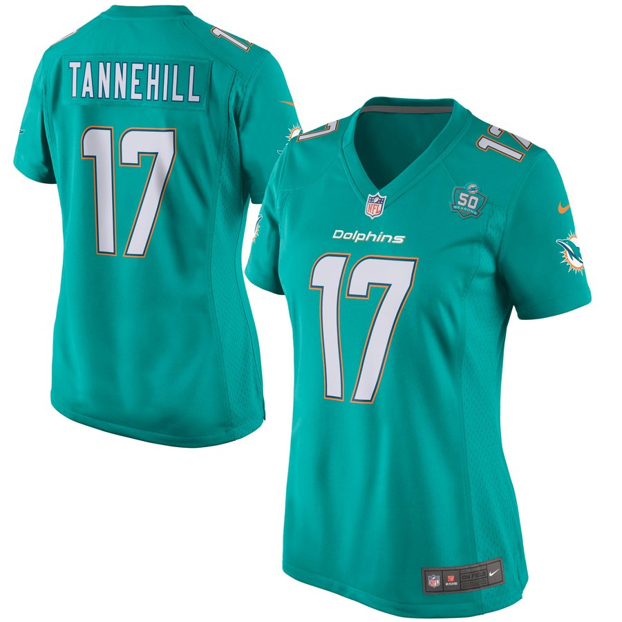 Women's Miami Dolphins Ryan Tannehill Nike Aqua Team Game 2015 Nfl Patch Jersey