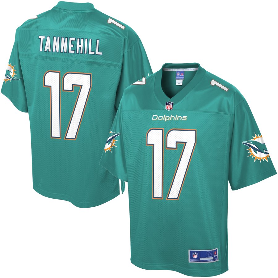 Pro Line Men's Miami Dolphins Ryan Tannehill Team Color Jersey Aqua