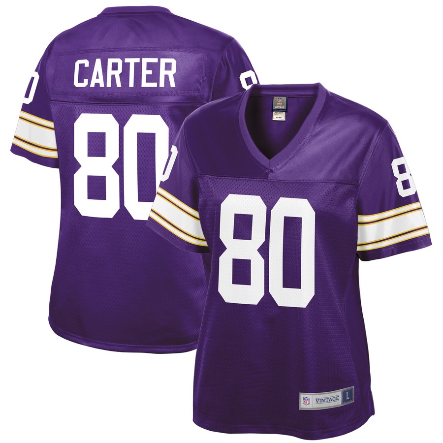 Women's Minnesota Vikings Cris Carter Nfl Pro Line Purple Retired Player Jersey