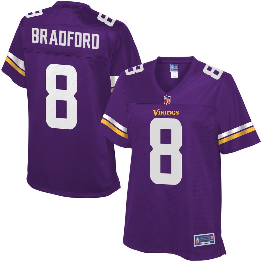 Women's Minnesota Vikings Sam Bradford Nfl Pro Line Purple Team Color Jersey