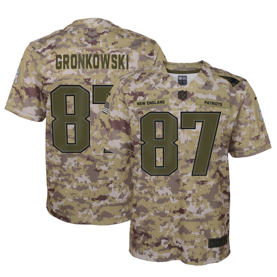 Youth New England Patriots Rob Gronkowski Nike Camo Salute To Service Game Jersey