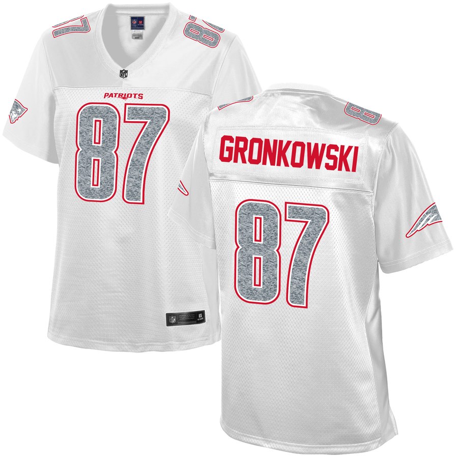 Women's New England Patriots Rob Gronkowski Nfl Pro Line White Out Fashion Jersey