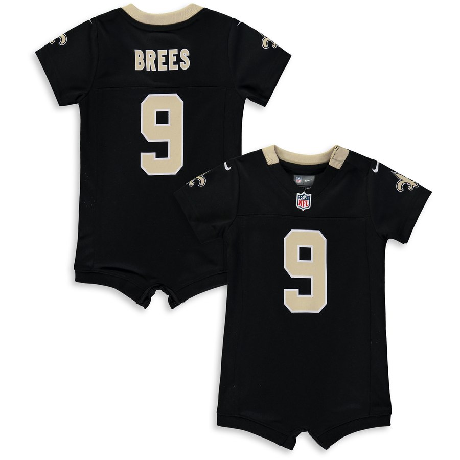 Infant New Orleans Saints Drew Brees Nike Black Romper Jersey