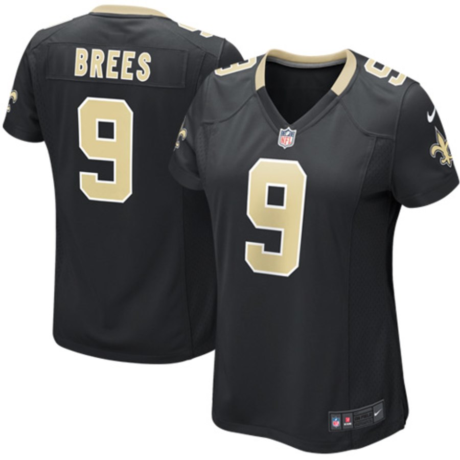 Girls Youth New Orleans Saints Drew Brees Nike Black Game Jersey