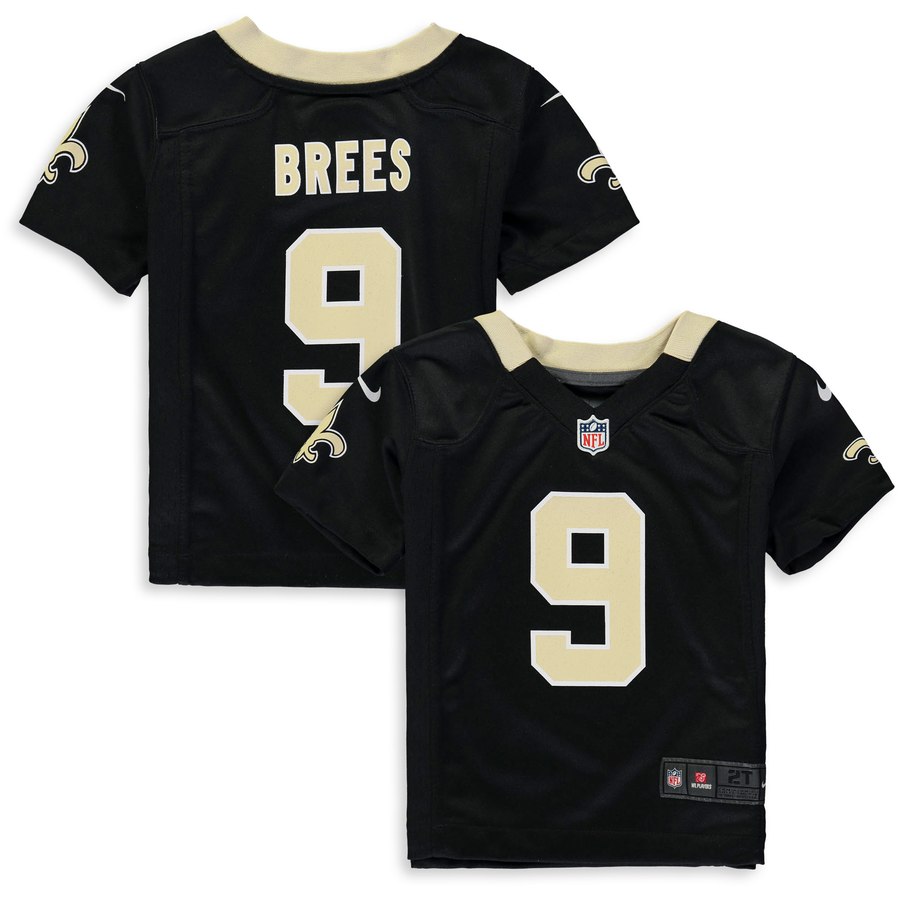 Toddler New Orleans Saints Drew Brees Nike Black Player Game Jersey