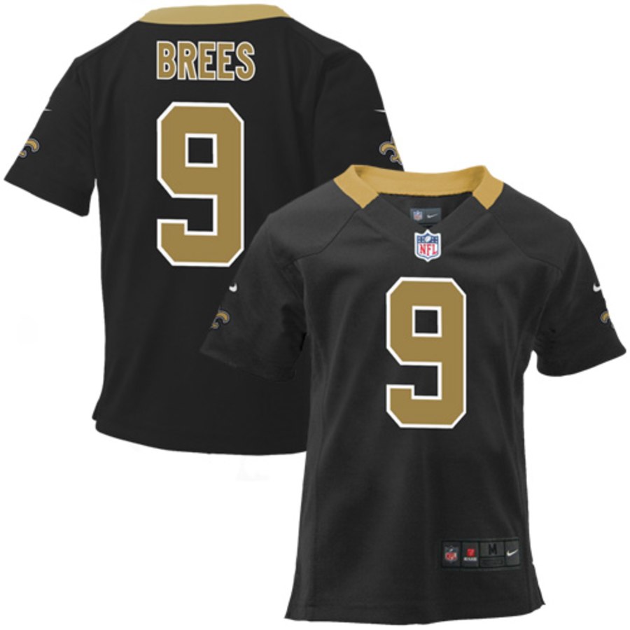 Infant New Orleans Saints Drew Brees Nike Black Team Color Game Jersey