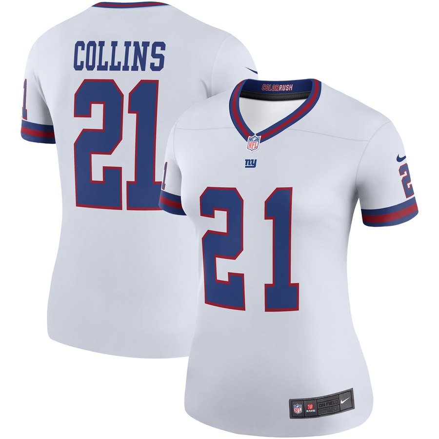 Women's New York Giants Landon Collins Nike White Color Rush Legend Player Jersey