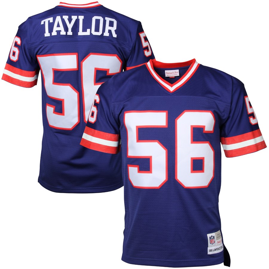 Men's New York Giants Lawrence Taylor Mitchell & Ness Royal Blue Retired Player Vintage Replica Jersey