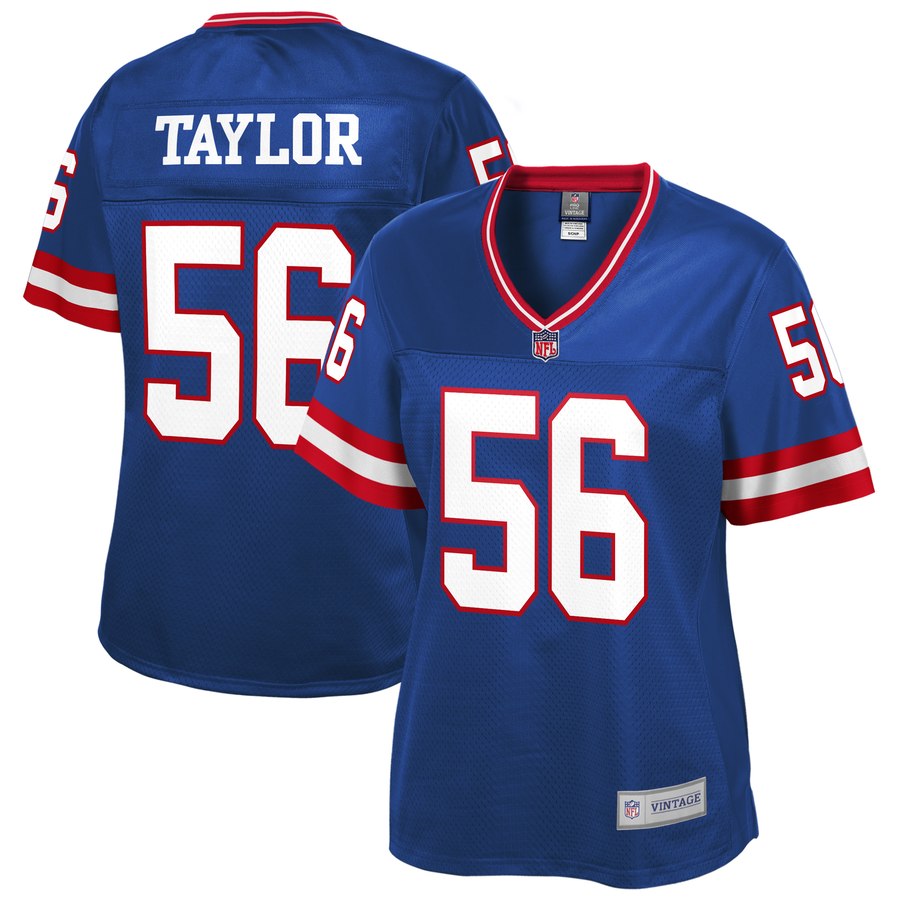 Women's New York Giants Lawrence Taylor Nfl Pro Line Royal Retired Player Jersey