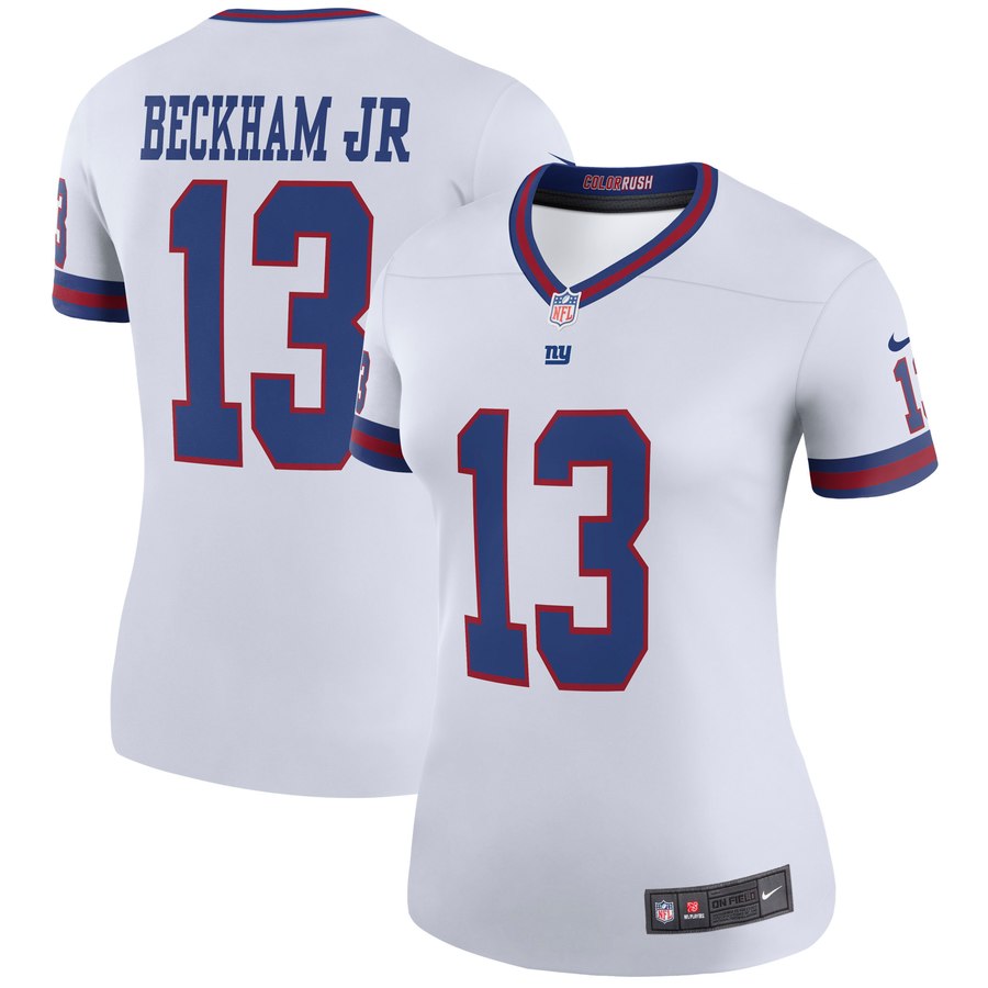 Women's New York Giants Odell Beckham Jr Nike White Color Rush Legend Jersey