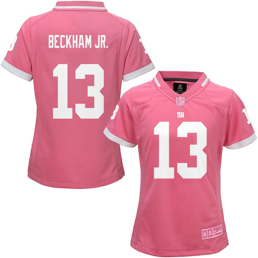 Girls Youth New York Giants Odell Beckham Jr Pink Bubble Gum Jersey