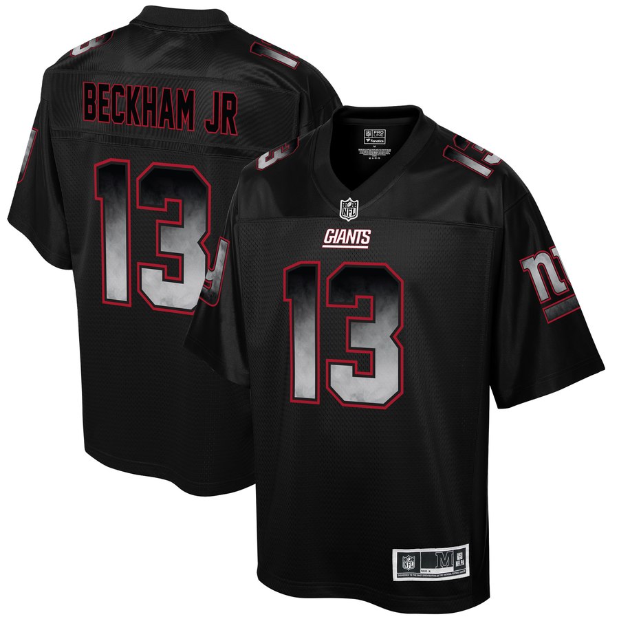 Men's New York Giants Odell Beckham Jr Nfl Pro Line Black Smoke Fashion Jersey