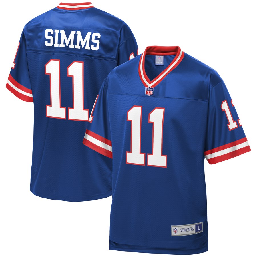 Men's New York Giants Phil Simms Nfl Pro Line Royal Retired Player Jersey