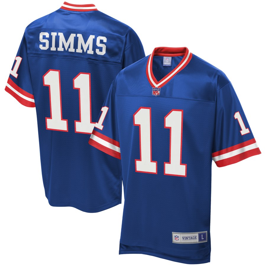 Men's New York Giants Phil Simms Nfl Pro Line Royal Retired Player Replica Jersey