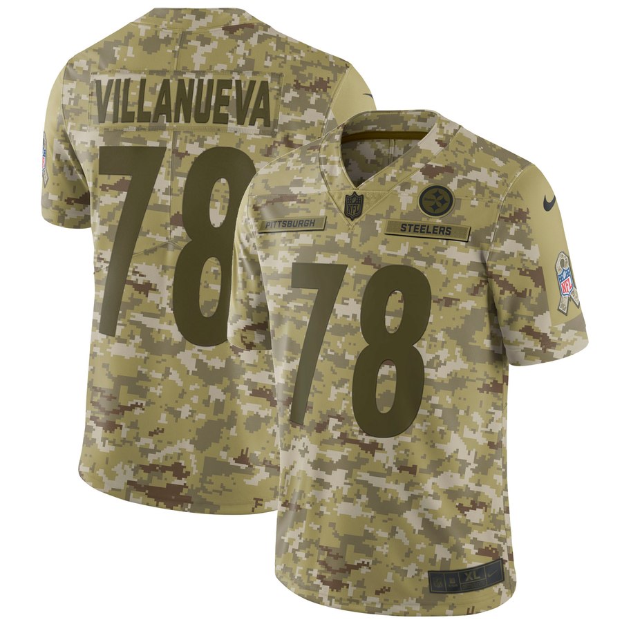 Men's Pittsburgh Steelers Alejandro Villanueva Nike Camo Salute To Service Limited Jersey