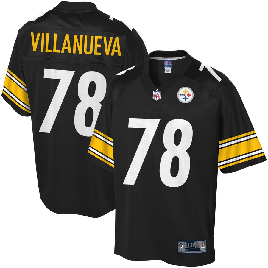 Men's Pittsburgh Steelers Alejandro Villanueva Nfl Pro Line Black Big & Tall Player Jersey