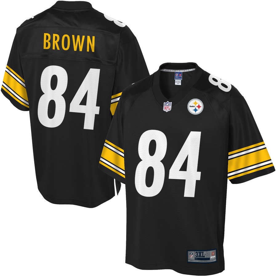 Men's Pittsburgh Steelers Antonio Brown Nfl Pro Line Black Big & Tall Team Color Player Jersey