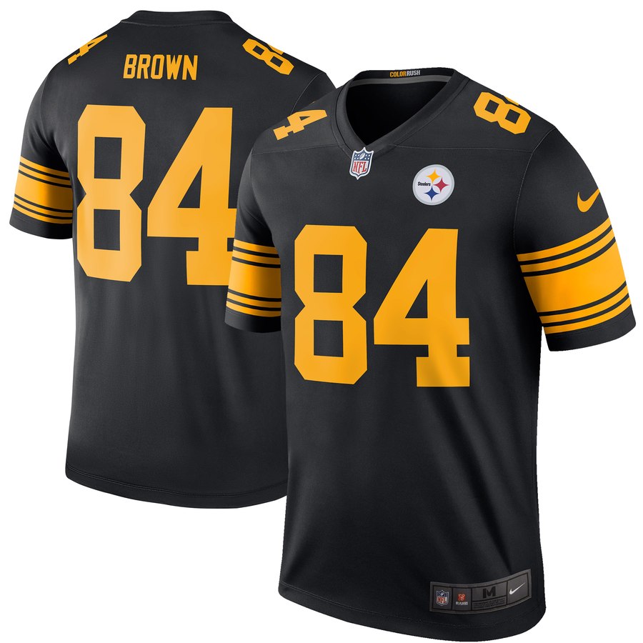 Men's Pittsburgh Steelers Antonio Brown Nike Black Color Rush Legend Jersey