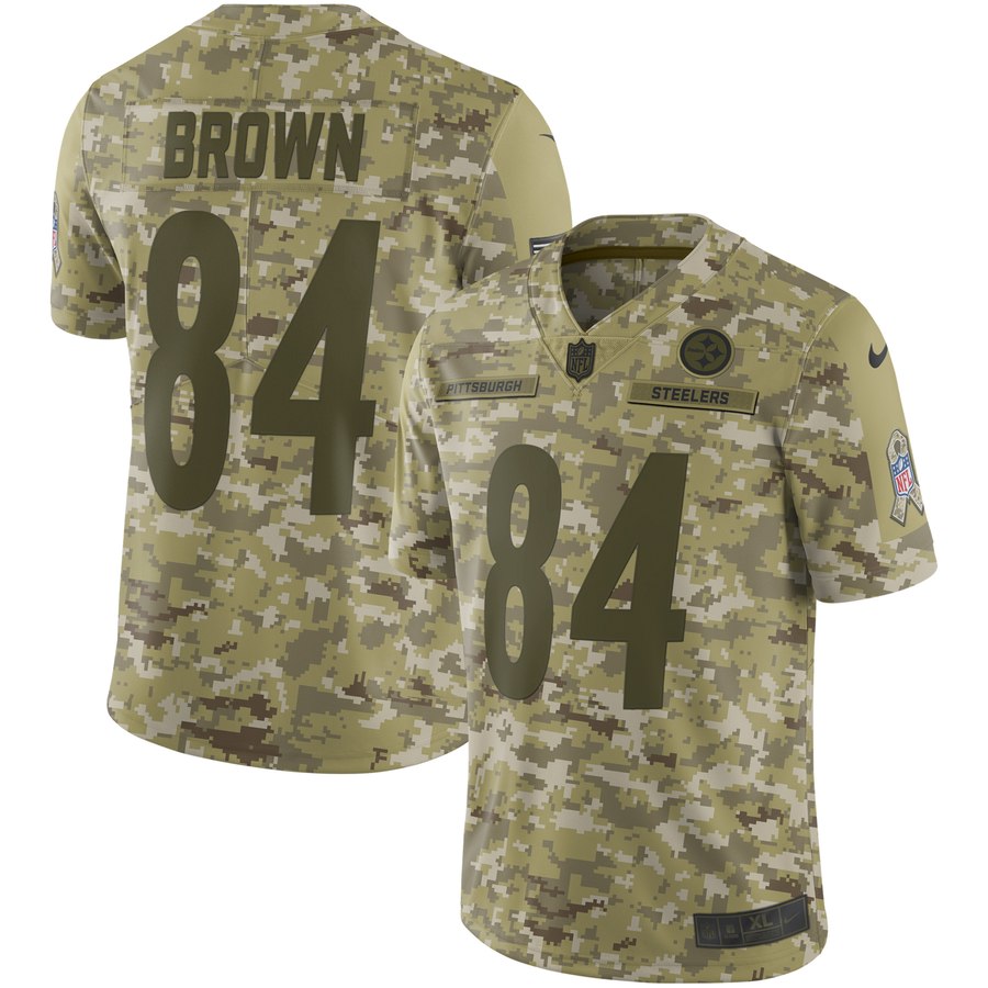 Men's Pittsburgh Steelers Antonio Brown Nike Camo Salute To Service Limited Jersey