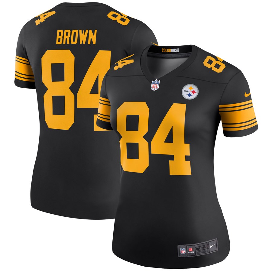 Women's Pittsburgh Steelers Antonio Brown Nike Black Color Rush Legend Jersey