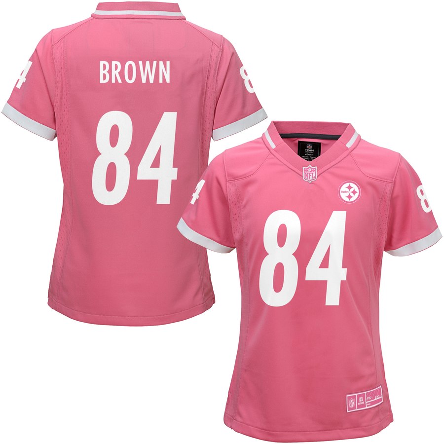 Girls Youth Pittsburgh Steelers Antonio Brown Pink Bubble Gum Jersey