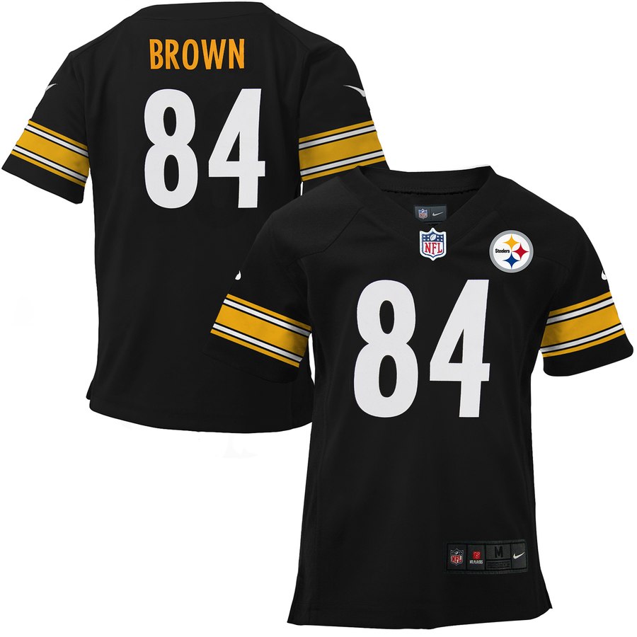 Infant Pittsburgh Steelers Antonio Brown Nike Black Team Color Game Jersey