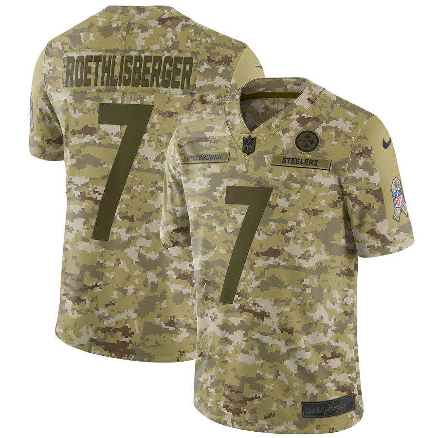 Men's Pittsburgh Steelers Ben Roethlisberger Nike Camo Salute To Service Limited Jersey