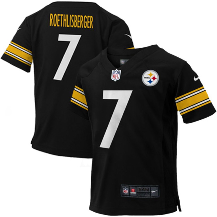 Infant Pittsburgh Steelers Ben Roethlisberger Nike Black Team Color Game Jersey