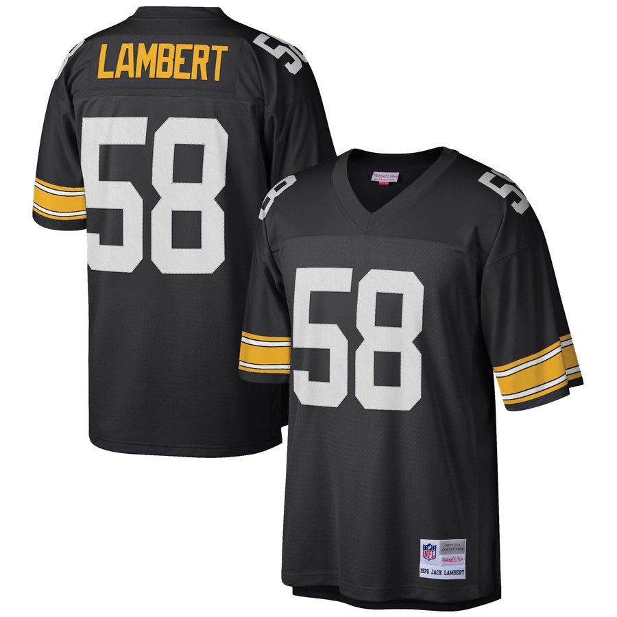 Men's Pittsburgh Steelers Jack Lambert Mitchell & Ness Black Replica Retired Player Jersey