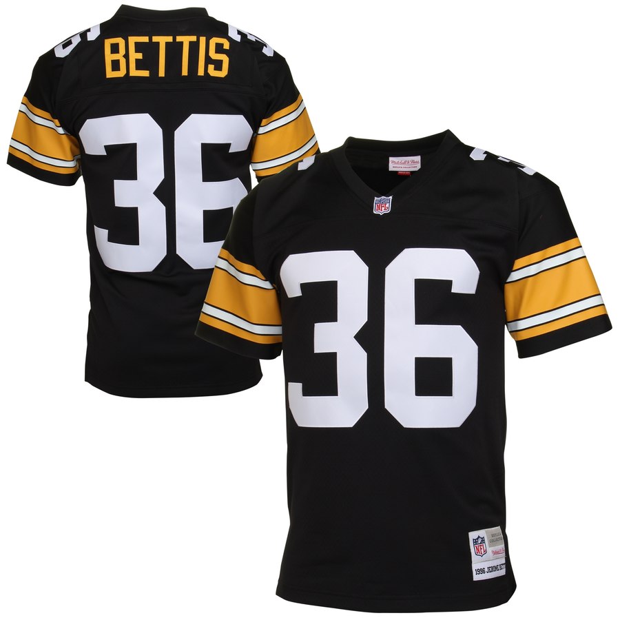 Men's Pittsburgh Steelers Jerome Bettis Mitchell & Ness Black Retired Player Vintage Replica Jersey