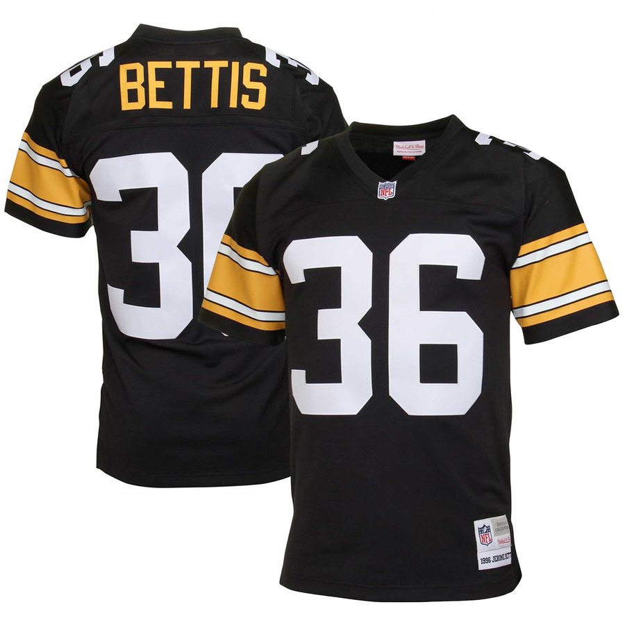 Men's Pittsburgh Steelers Jerome Bettis Mitchell & Ness Black Big & Tall 1996 Retired Player Replica Jersey