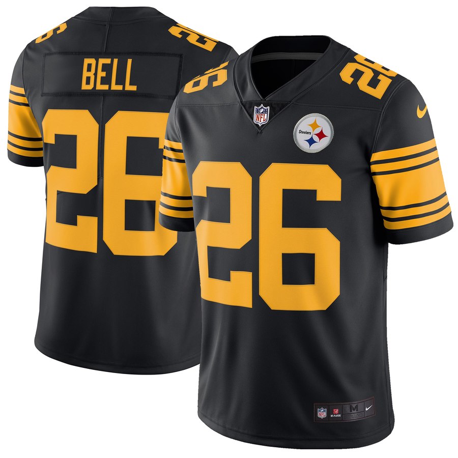 Men's Pittsburgh Steelers Leveon Bell Nike Black Vapor Untouchable Color Rush Limited Player Jersey