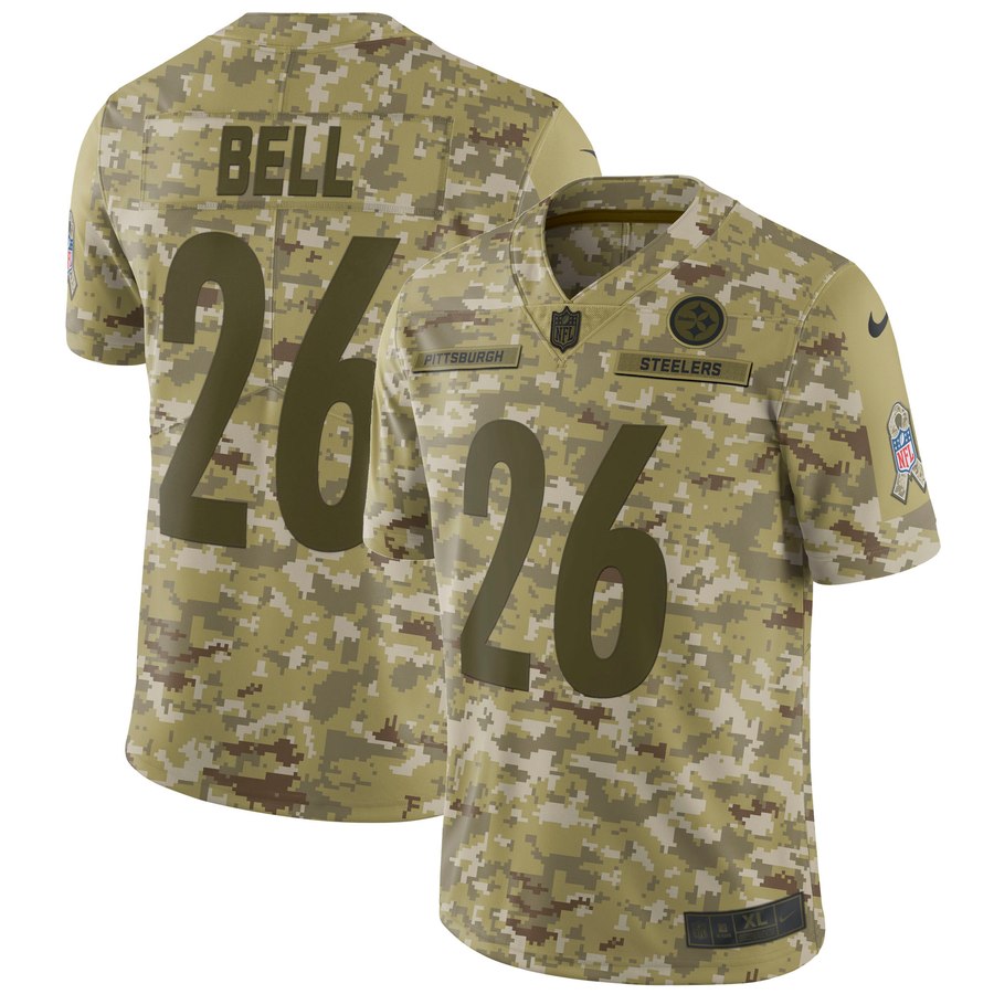 Men's Pittsburgh Steelers Leveon Bell Nike Camo Salute To Service Limited Jersey