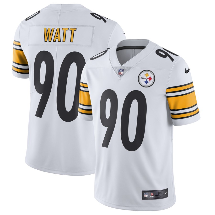 Men's Pittsburgh Steelers Tj Watt Nike White Vapor Untouchable Limited Jersey