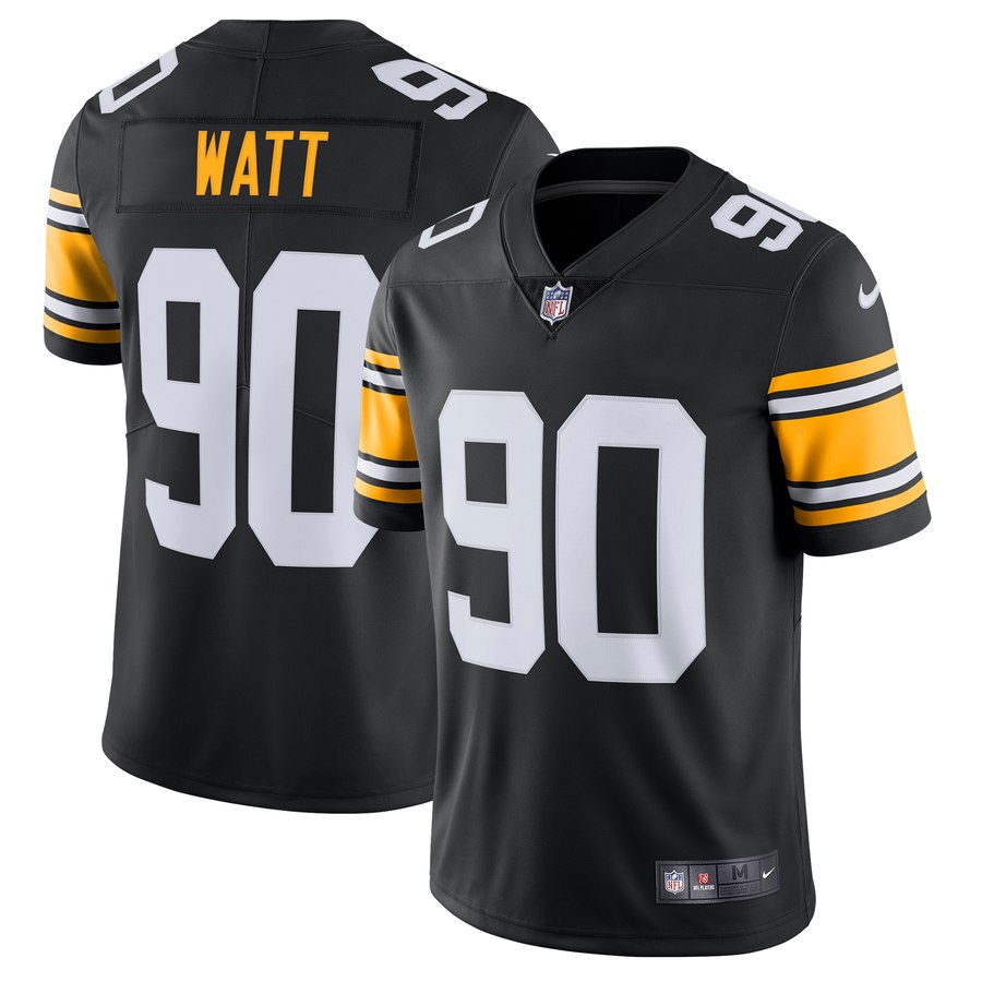 Men's Pittsburgh Steelers Tj Watt Nike Black Alternate Vapor Untouchable Limited Jersey