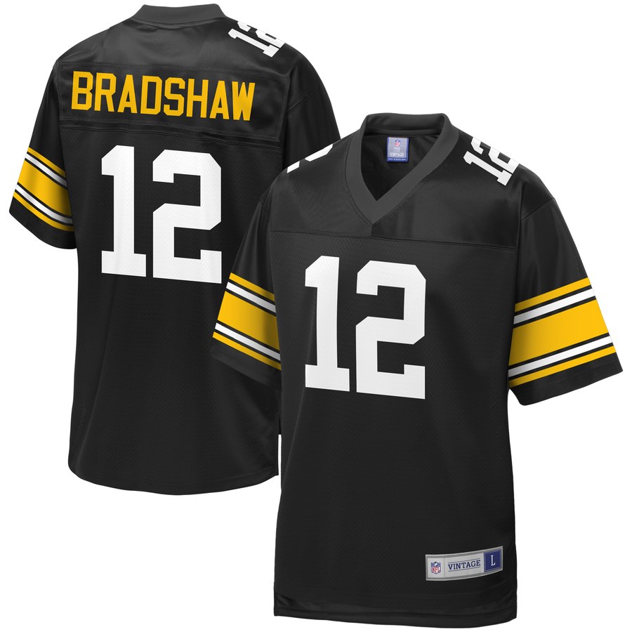 Men's Pittsburgh Steelers Terry Bradshaw Nfl Pro Line Black Retired Player Jersey