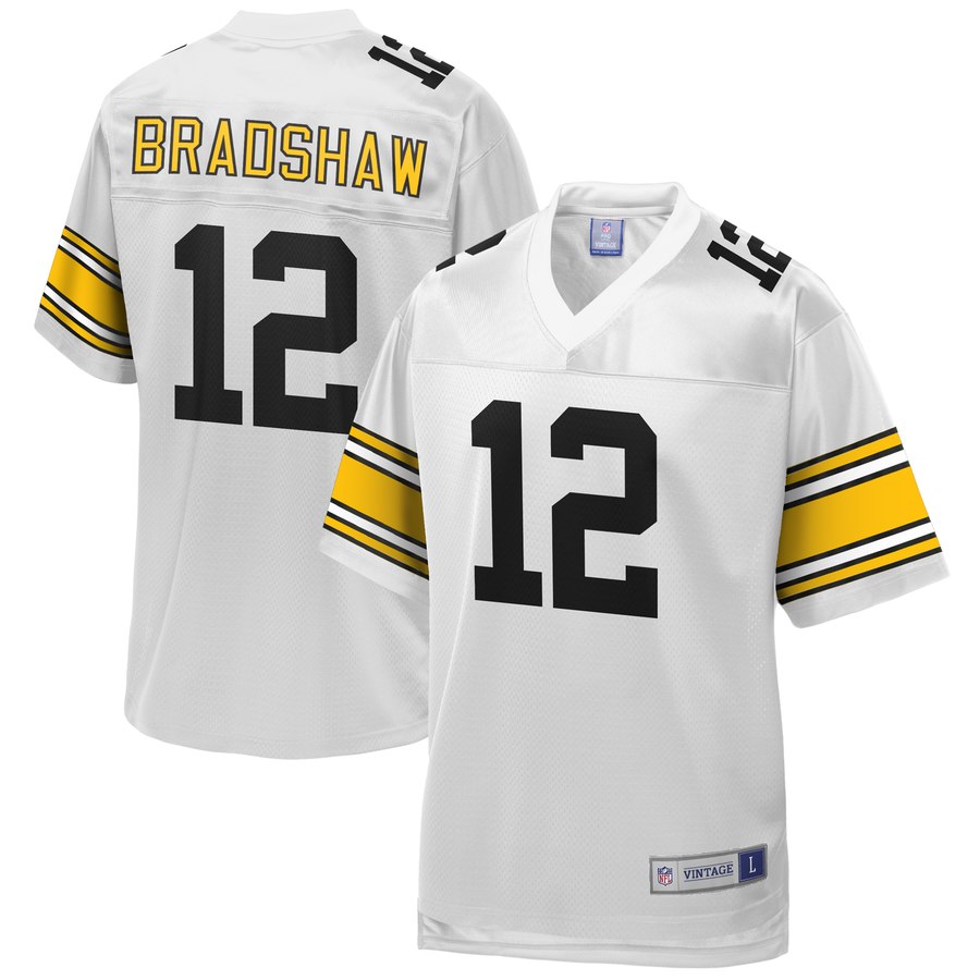 Men's Pittsburgh Steelers Terry Bradshaw Nfl Pro Line White Retired Player Jersey