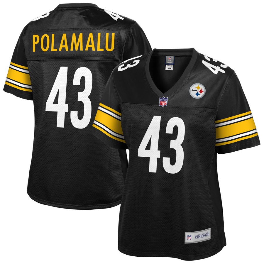 Women's Pittsburgh Steelers Troy Polamalu Nfl Pro Line Black Retired Player Jersey