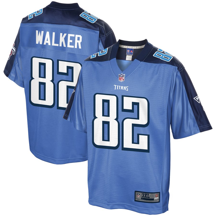 Men's Tennessee Titans Delanie Walker Nfl Pro Line Light Blue Big & Tall Historic Logo Alternate Team Color Player Jersey