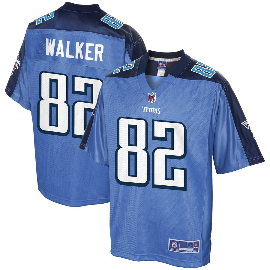 Men's Tennessee Titans Delanie Walker Nfl Pro Line Light Blue Historic Logo Alternate Player Jersey